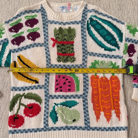 Vintage Northern Isles Hand Knit Fruit Vegetable Sweater - Picture 7 of 10